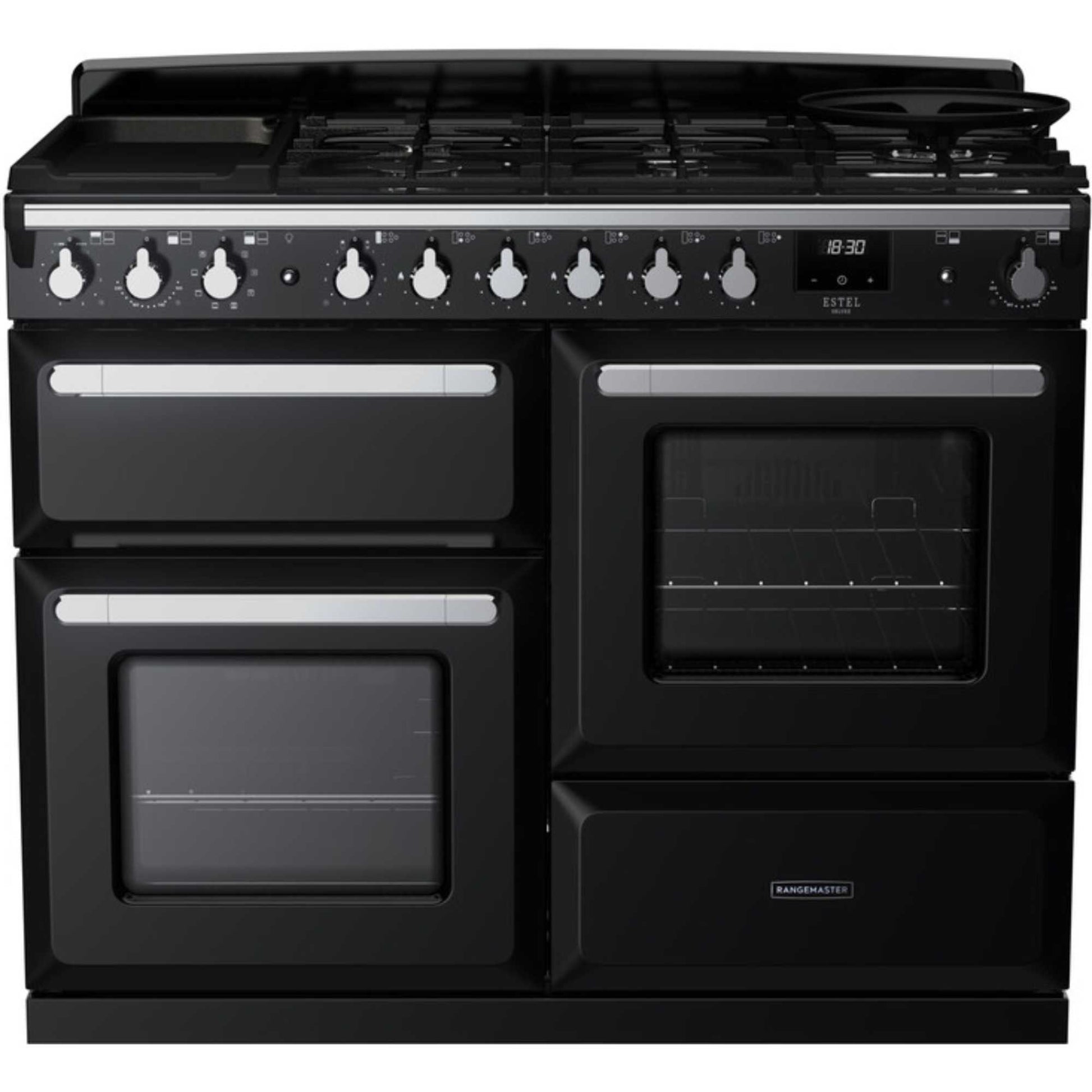 Rangemaster Estel Deluxe 110 110cm Dual Fuel Range Cooker - ESDLO110DFPGBL/CM1