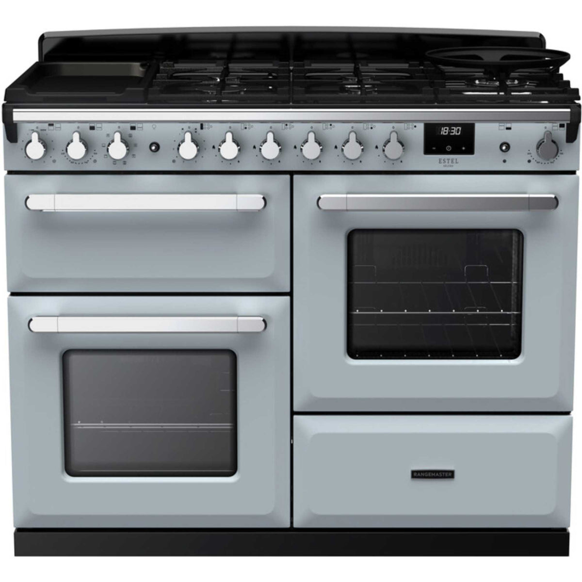 Rangemaster Estel Deluxe 110 110cm Dual Fuel Range Cooker - ESDLO110DFPMSB/CM1