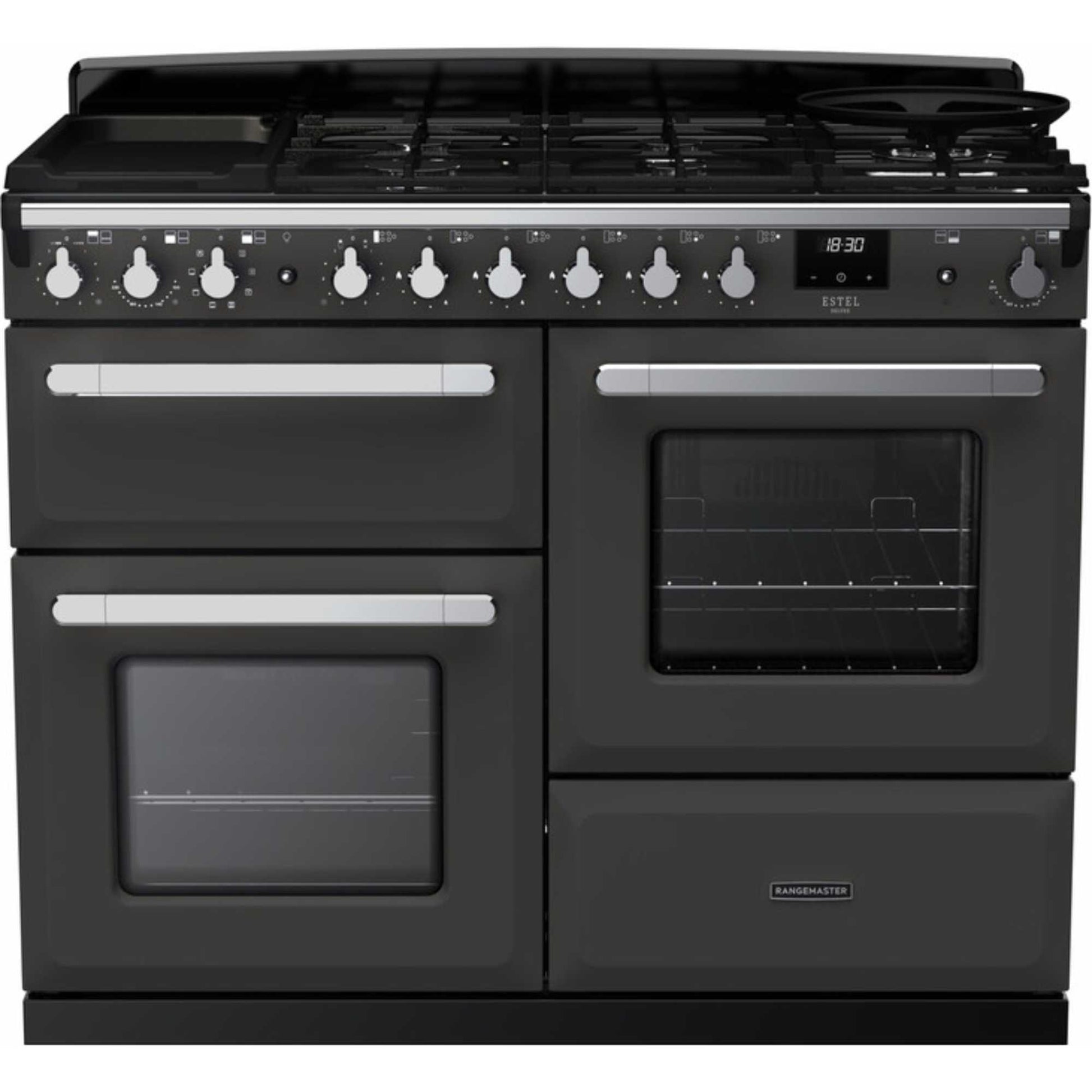 Rangemaster Estel Deluxe 110 110cm Dual Fuel Range Cooker - ESDLO110DFPSLT/CM1