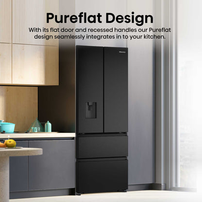 Hisense American Style Fridge Freezer 60/40 Total No Frost - Black - RF632N4WFE