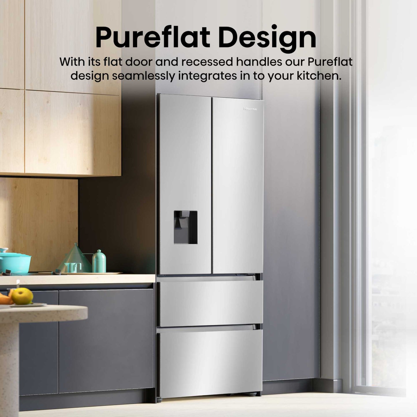 Hisense American Style Fridge Freezer 60/40 Total No Frost - Inox - RF632N4WIE