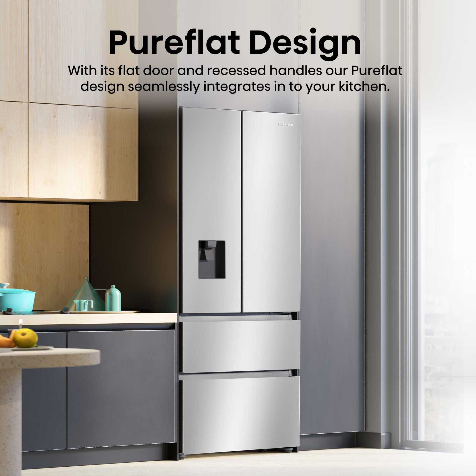 Hisense American Style Fridge Freezer 60/40 Total No Frost - Inox - RF632N4WIE