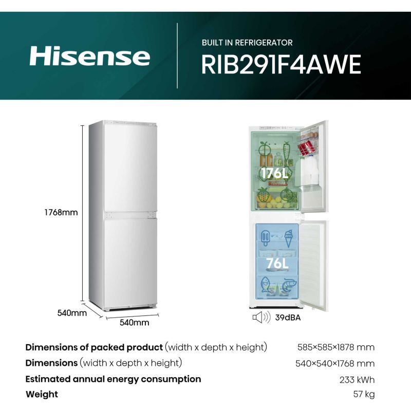 Hisense Built-In Fridge Freezer 50/50 Frost Free - RIB291F4AWE