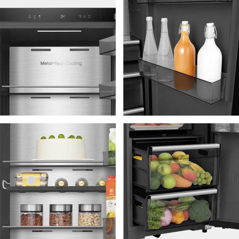 Hisense Hi5 Tall Larder Fridge Auto Defrost- Black Glass - RL5K370GSFC