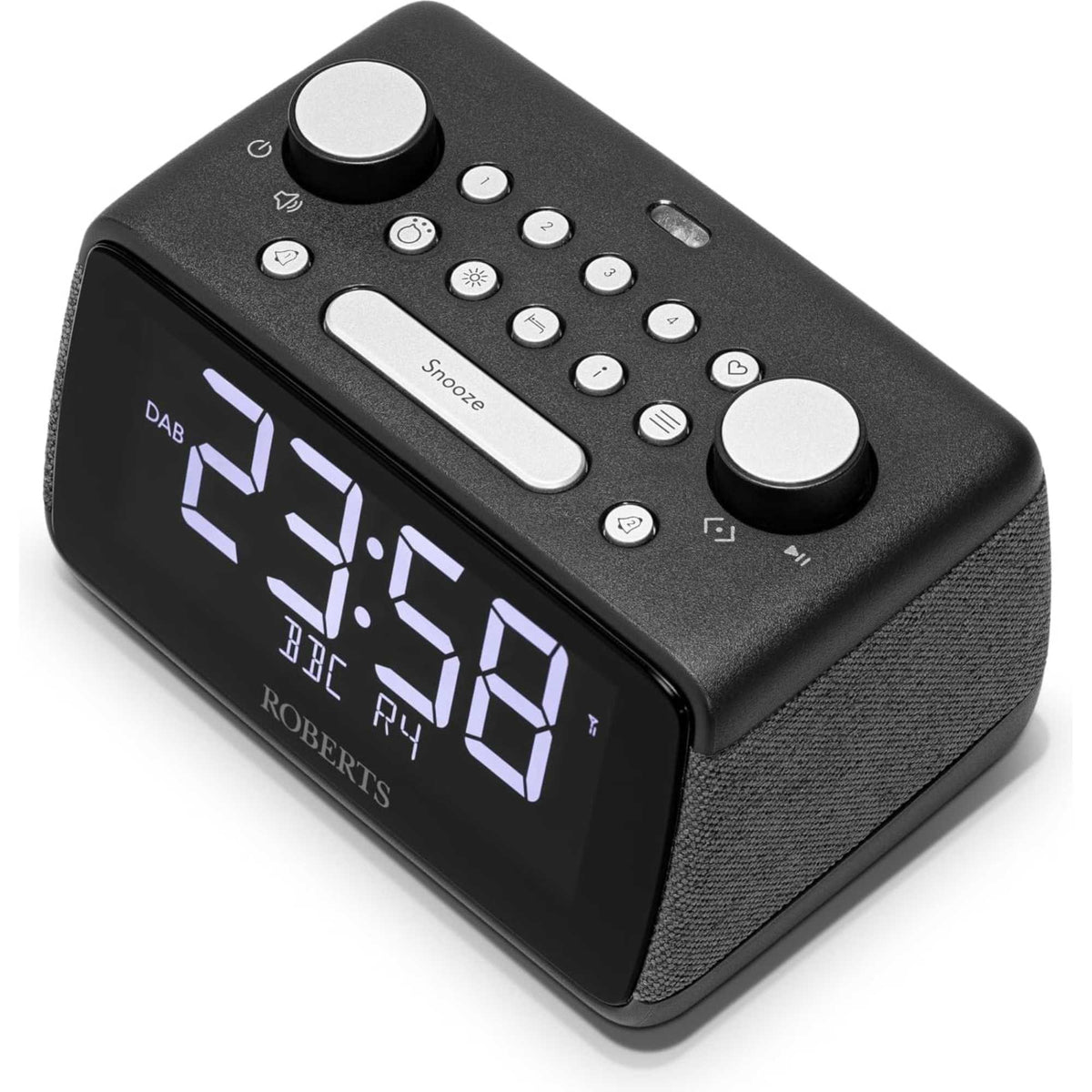 Roberts Ortus 4 FM/DAB/DAB+ Digital Clock Radio with Bluetooth - Black
