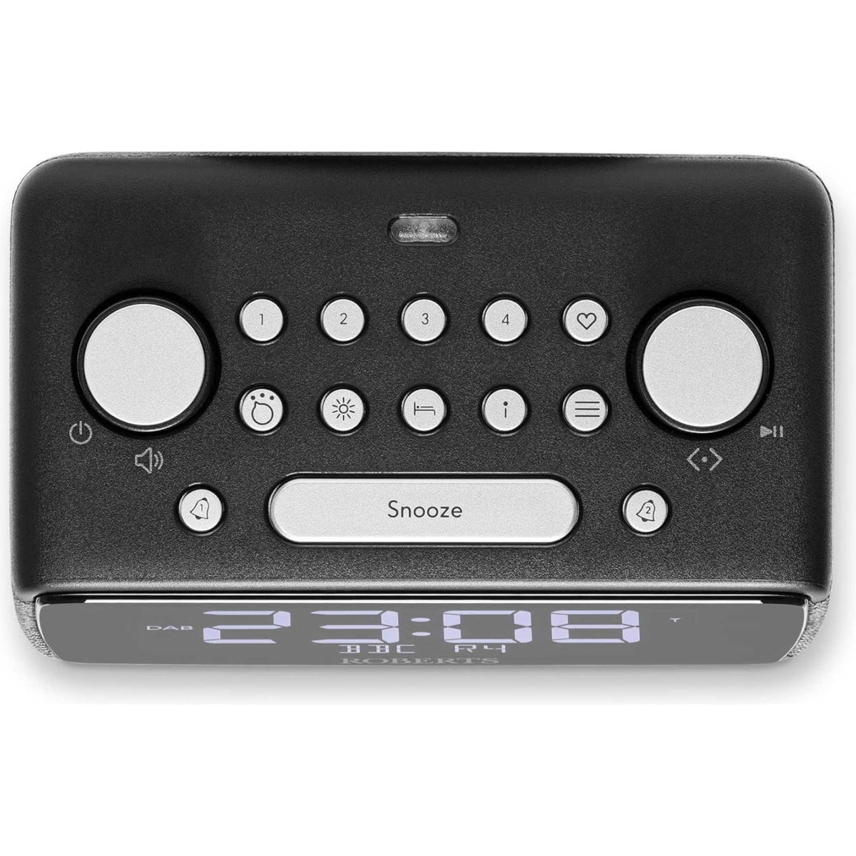Roberts Ortus 4 FM/DAB/DAB+ Digital Clock Radio with Bluetooth - Black