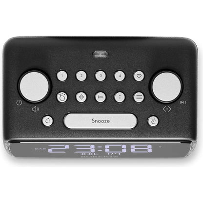 Roberts Ortus 4 FM/DAB/DAB+ Digital Clock Radio with Bluetooth - Black