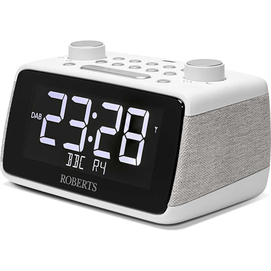 Roberts Ortus 4 FM/DAB/DAB+ Digital Clock Radio with Bluetooth - White