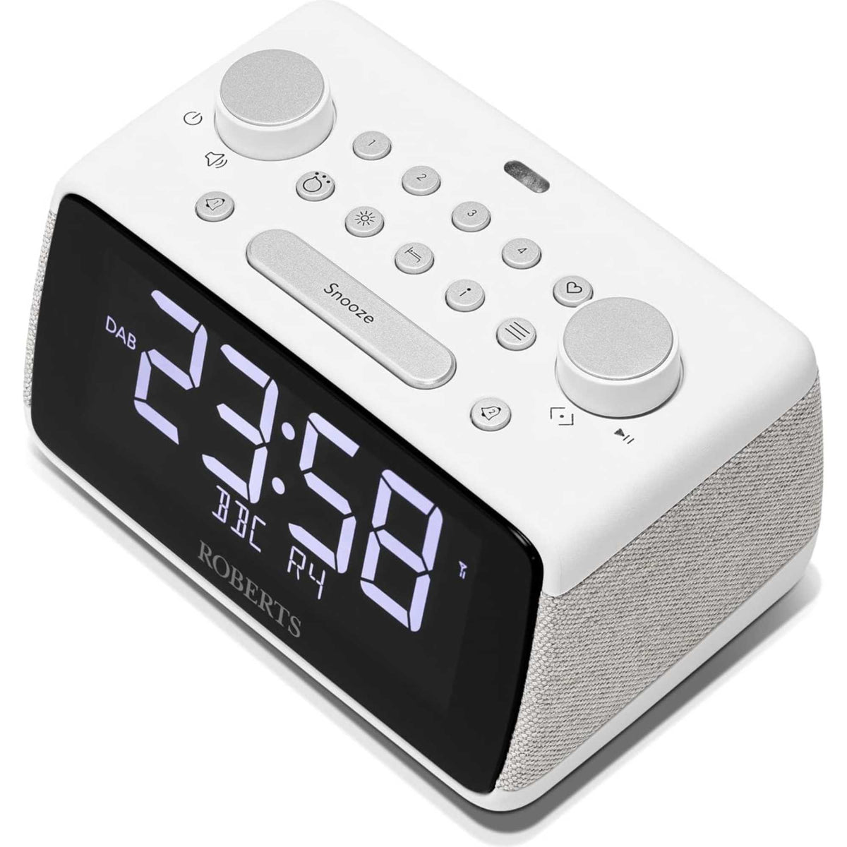 Roberts Ortus 4 FM/DAB/DAB+ Digital Clock Radio with Bluetooth - White