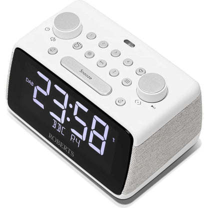 Roberts Ortus 4 FM/DAB/DAB+ Digital Clock Radio with Bluetooth - White