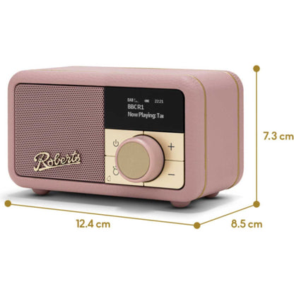 Roberts Revival Petite 2 DAB/DAB+/FM Bluetooth Portable Radio - Dusky Pink