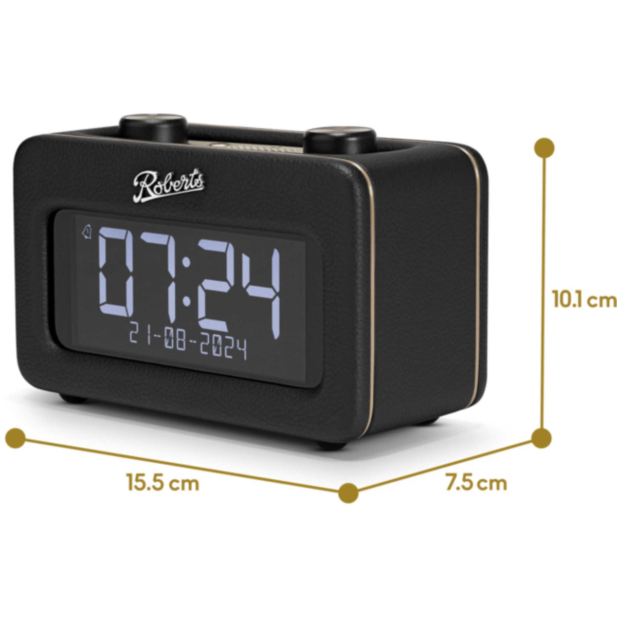 Roberts REV-RESTBK Revival Rest FM/DAB+ Bluetooth Alarm Clock Radio - Black