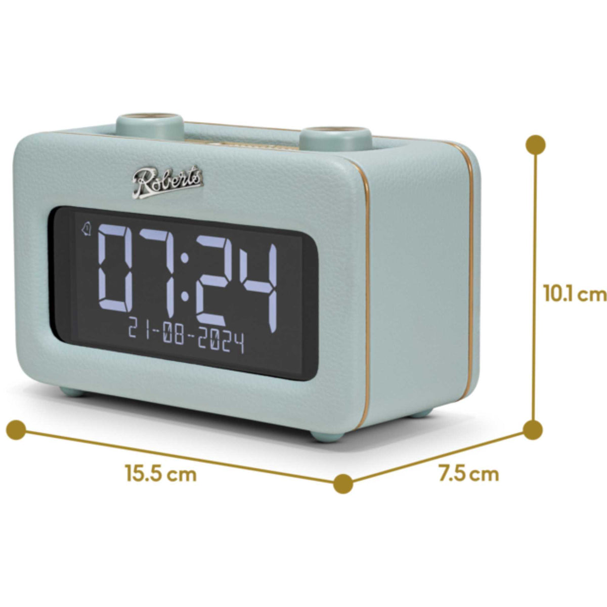 Roberts REV-RESTDE Revival Rest FM/DAB+ Bluetooth Alarm Clock Radio - Duck Egg