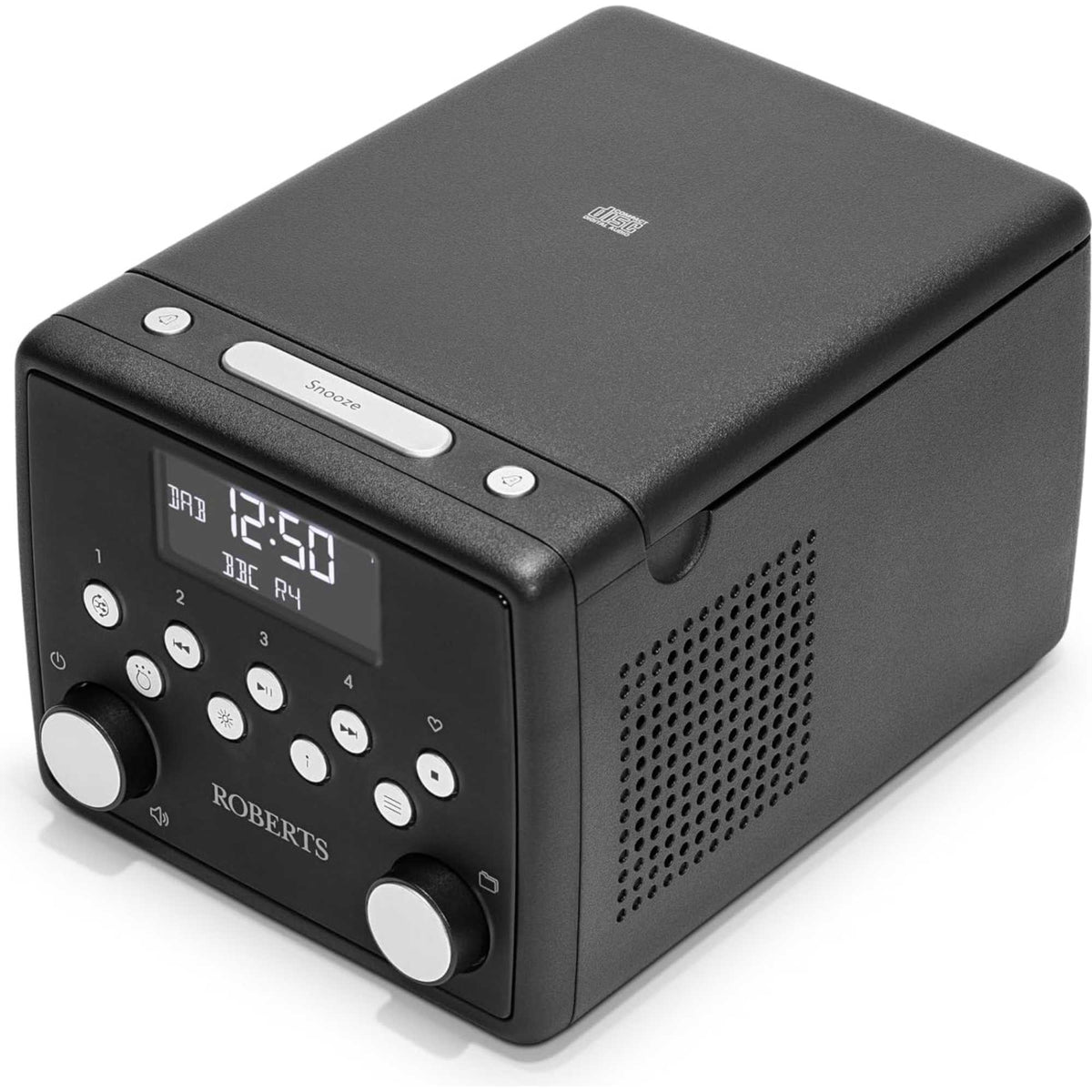 Roberts SOUND49 FM/DAB/DAB+ Digital Clock Radio with Bluetooth & CD Player - Black