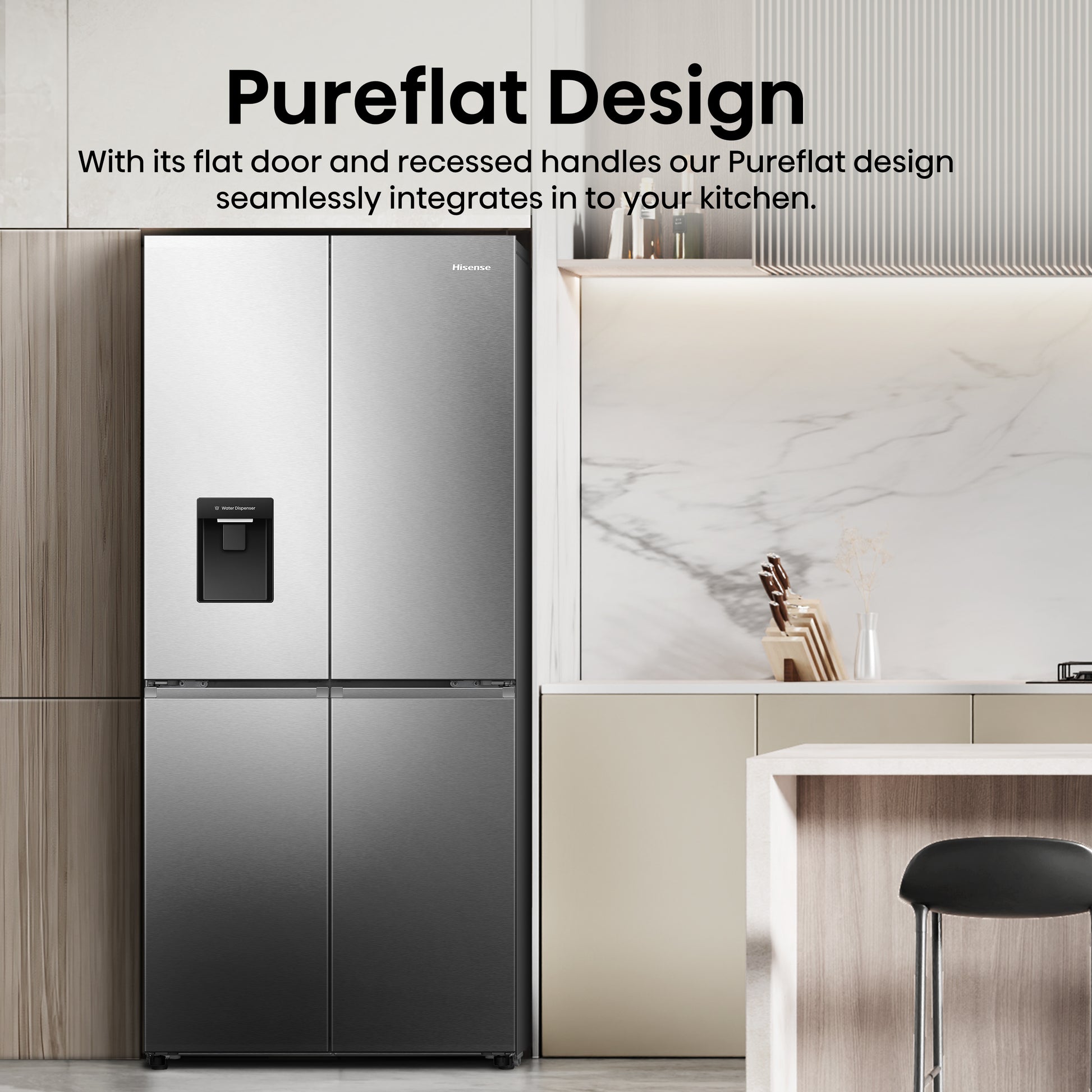 Hisense American Style Fridge Freezer 60/40 Total No Frost - Inox - RQ5P470SMIE