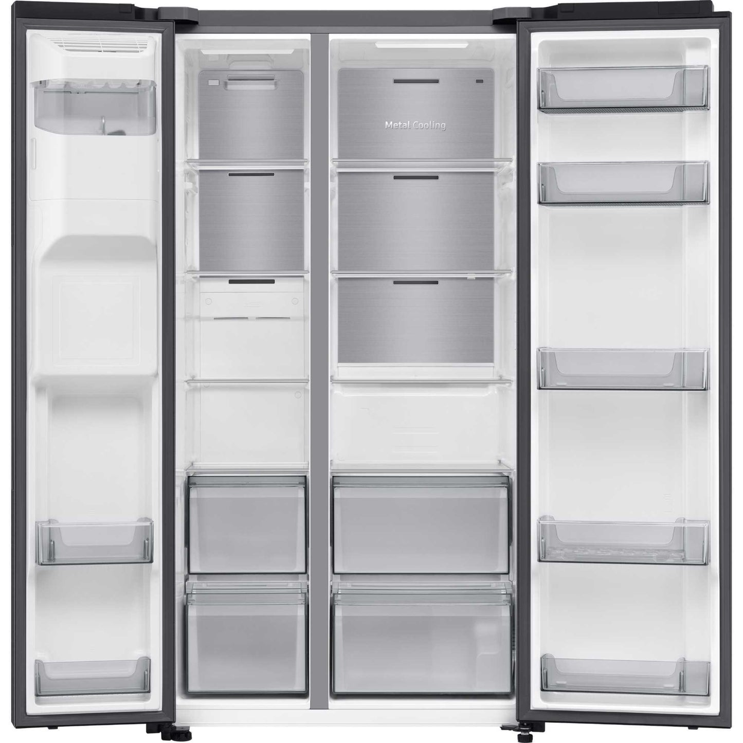 Samsung Bespoke Series 6 American Style Fridge Freezer 50/50 No Frost - Black Doi - RS70F64KEFEU