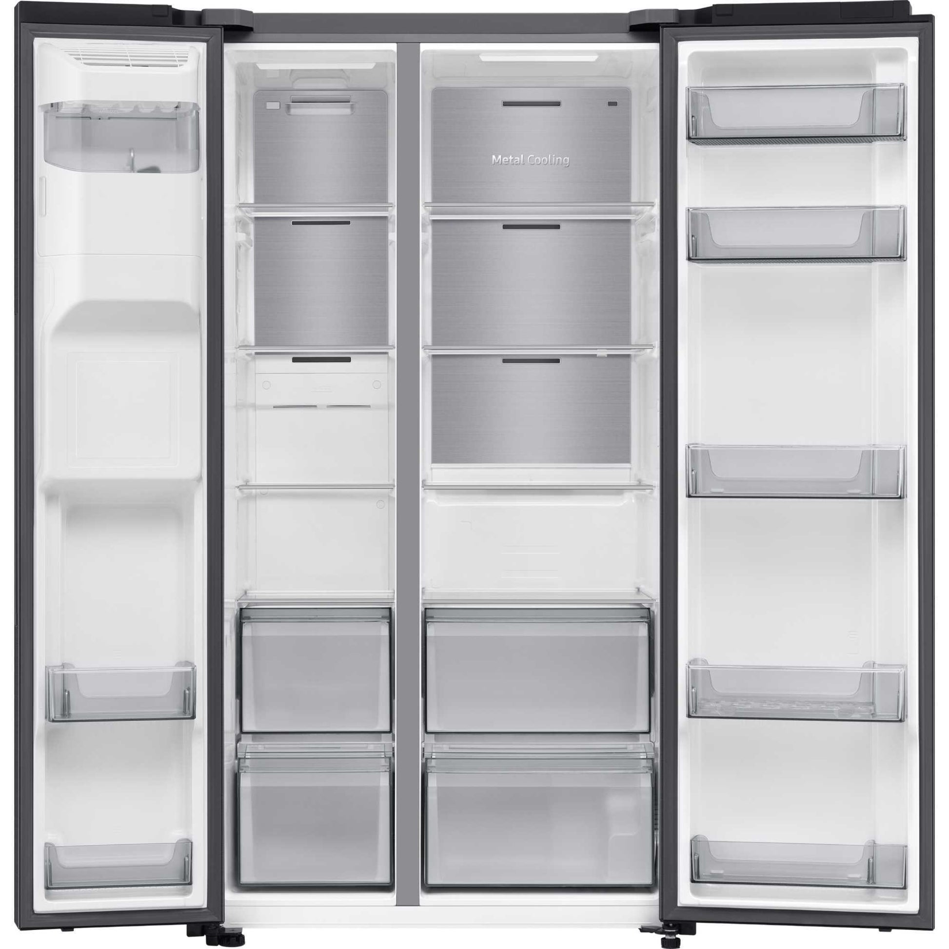 Samsung Bespoke Series 6 American Style Fridge Freezer 50/50 No Frost - Black Doi - RS70F64KEFEU