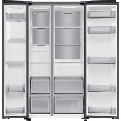 Samsung Bespoke Series 6 American Style Fridge Freezer 50/50 No Frost - Black Doi - RS70F64KEFEU