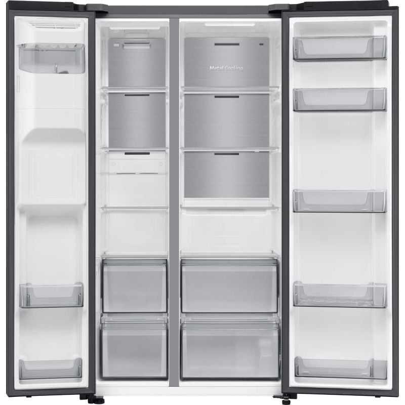Samsung Bespoke Series 6 American Style Fridge Freezer 50/50 No Frost - Black Doi - RS70F64KEFEU