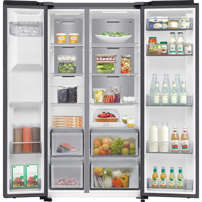 Samsung Bespoke Series 6 American Style Fridge Freezer 50/50 No Frost - Black Doi - RS70F64KEFEU
