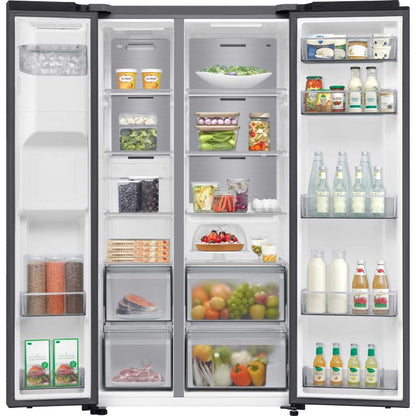 Samsung Bespoke Series 6 American Style Fridge Freezer 50/50 No Frost - Black Doi - RS70F64KEFEU