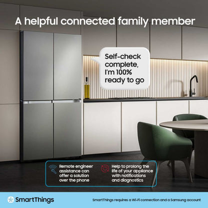 Samsung Bespoke Series 6 American Style Fridge Freezer 50/50 No Frost - Black Doi - RS70F64KEFEU