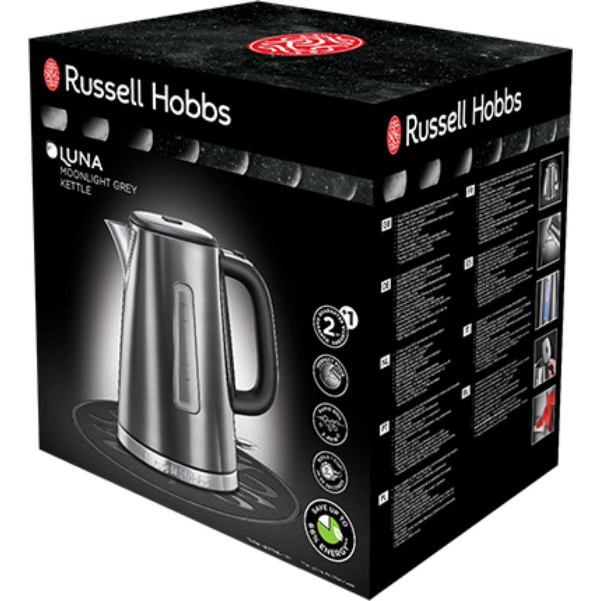 Russell Hobbs 23211 Luna Quiet Boil Cordless Kettle - Grey