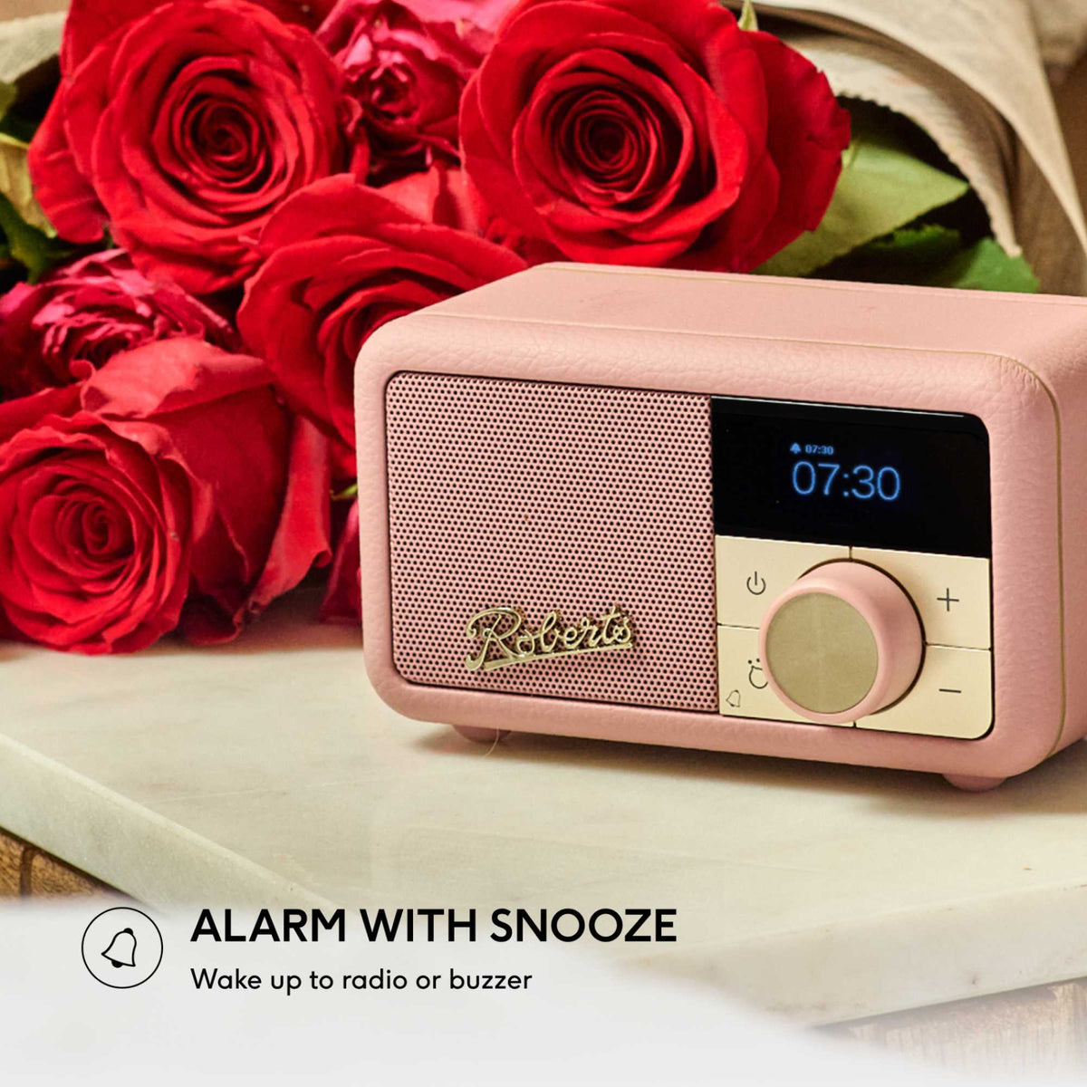 Roberts Revival Petite 2 DAB/DAB+/FM Bluetooth Portable Radio - Dusky Pink