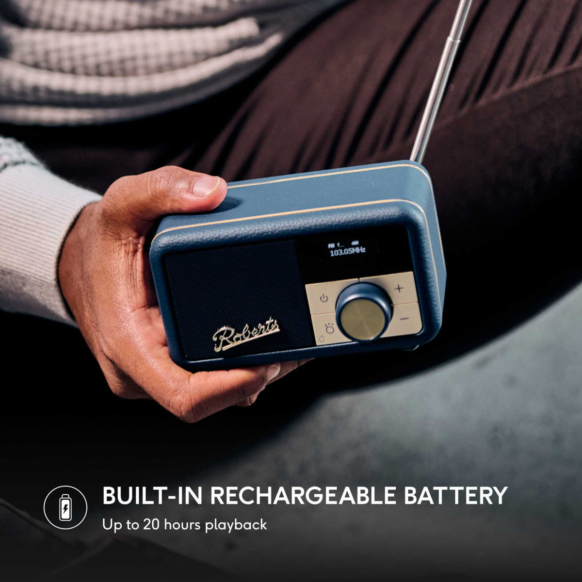 Roberts Revival Petite 2 DAB/DAB+/FM Bluetooth Portable Radio - Midnight Blue