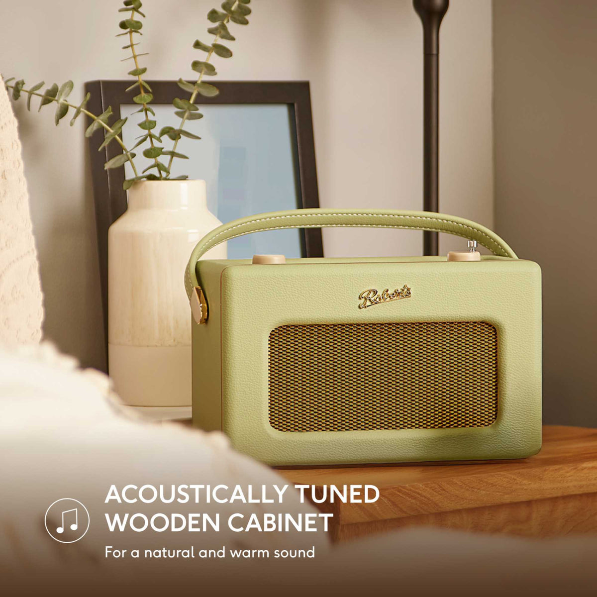 Roberts RD70L 1950s Style Clock Radio - Leaf