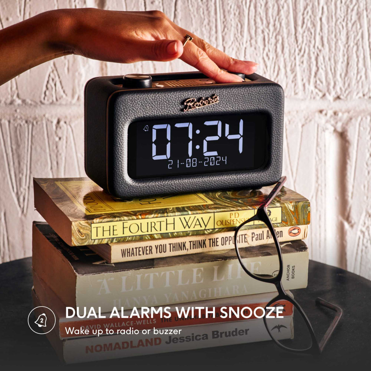 Roberts REV-RESTBK Revival Rest FM/DAB+ Bluetooth Alarm Clock Radio - Black