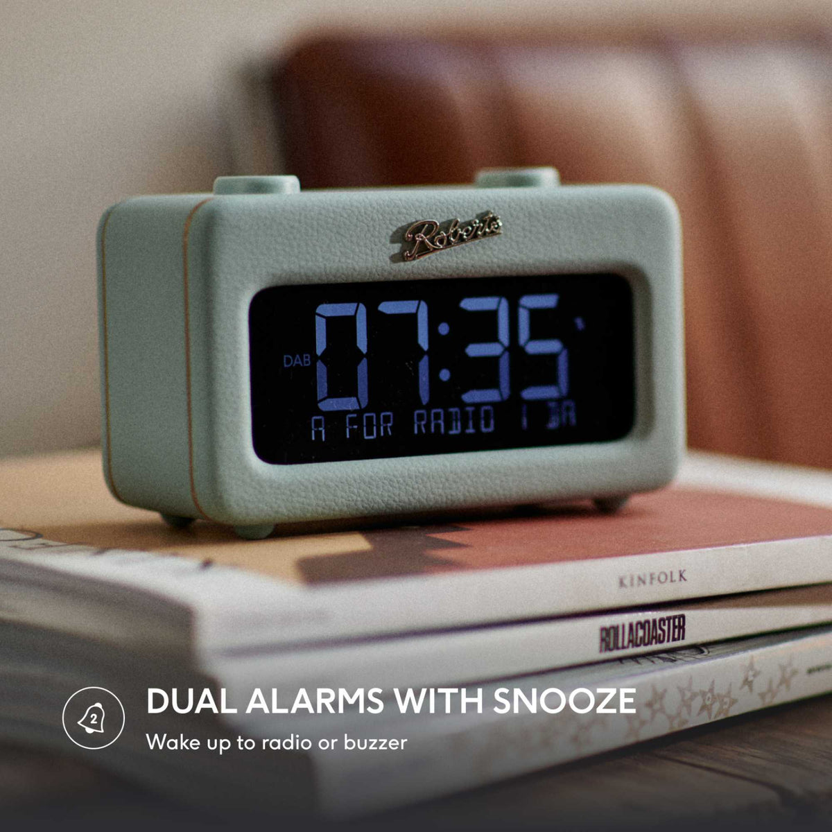 Roberts REV-RESTDE Revival Rest FM/DAB+ Bluetooth Alarm Clock Radio - Duck Egg