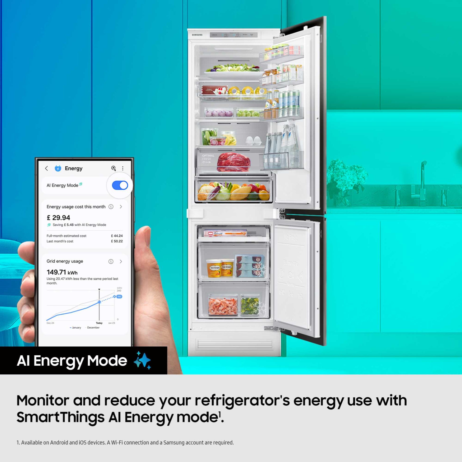 Samsung Series 6 SpaceMax 70/30 Total No Frost Fridge Freezer - BRB70F26DES0EU
