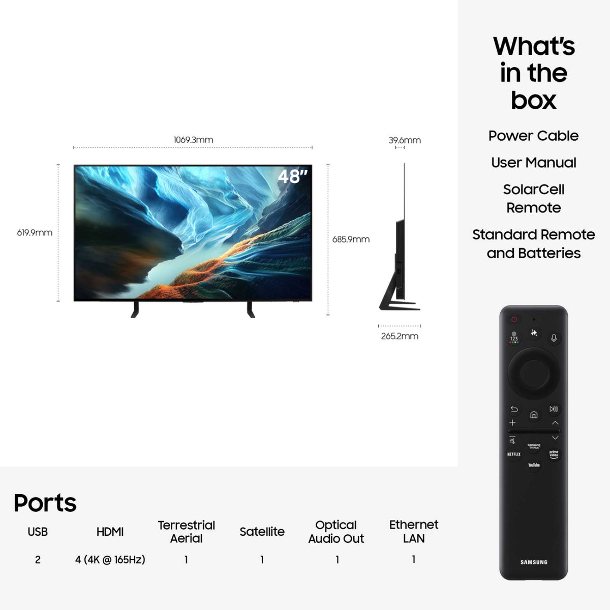 Samsung S90H 48" 4K Ultra HD OLED HDR Vision AI Smart TV - QE48S90H