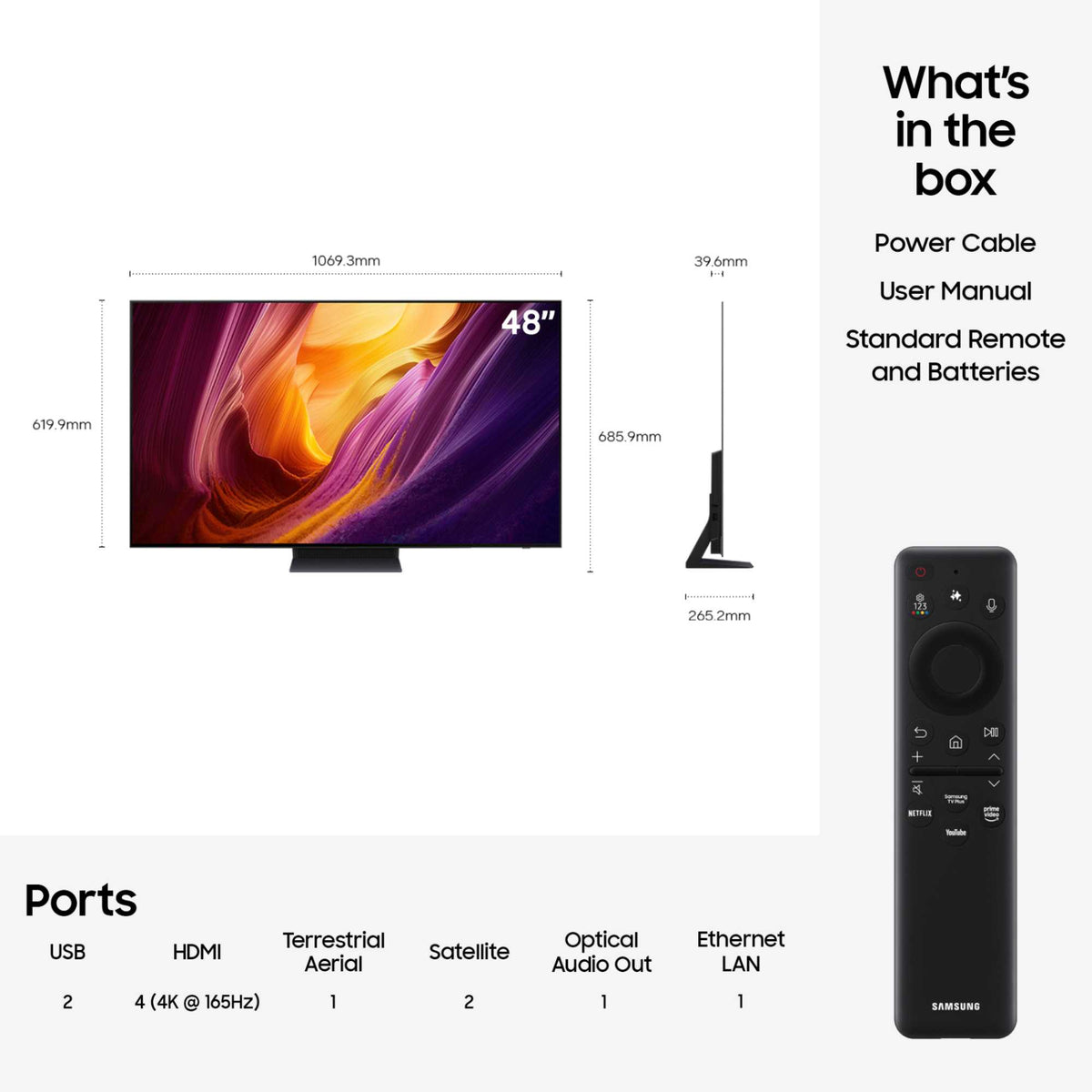 Samsung S95H 48" 4K Ultra HD OLED HDR Smart TV - QE48S95H