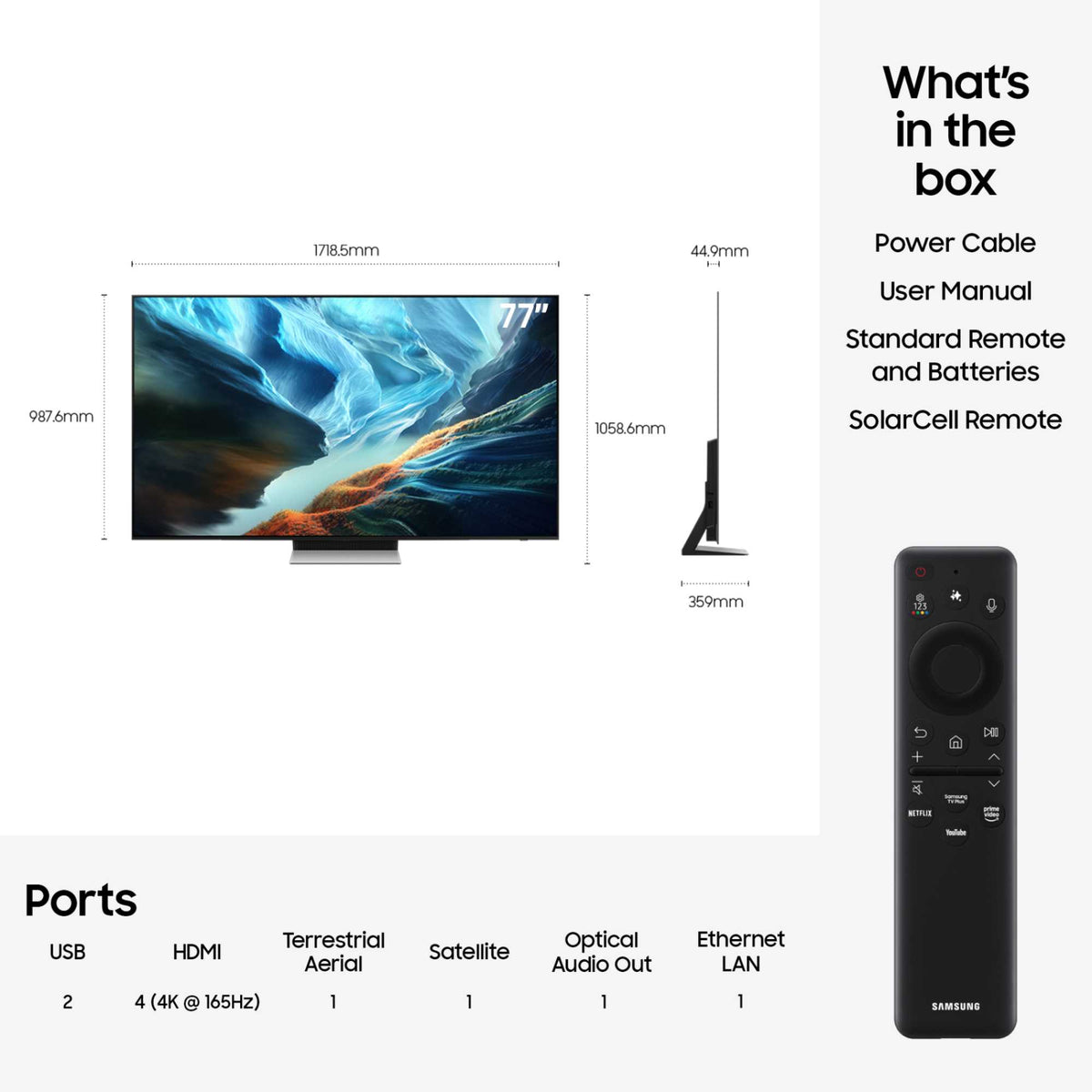 Samsung S90H 77" 4K Ultra HD OLED HDR Vision AI Smart TV - QE77S90H