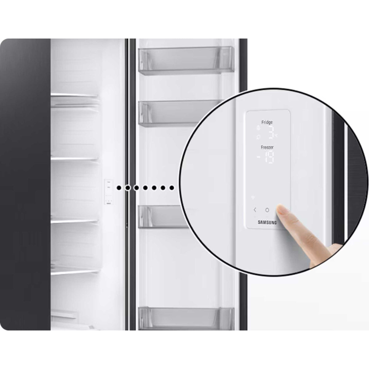 Samsung Bespoke Series 6 American Style Fridge Freezer 60/40 Total No Frost - Gentle Silver Matt - RS57DG400EM9EU