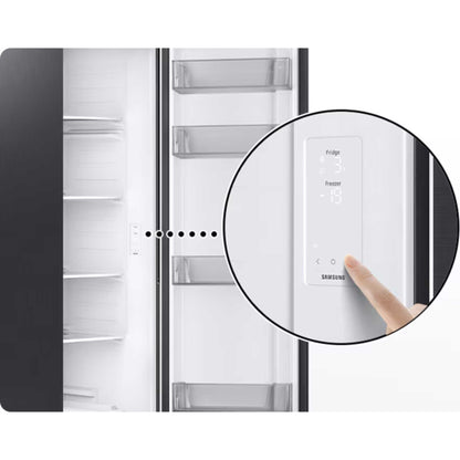 Samsung Bespoke Series 6 American Style Fridge Freezer 60/40 Total No Frost - Gentle Silver Matt - RS57DG400EM9EU