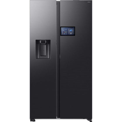 Samsung Family Hub 9" American Style Fridge Freezer 60/40 Total No Frost - Black - RS90F64EEFEU