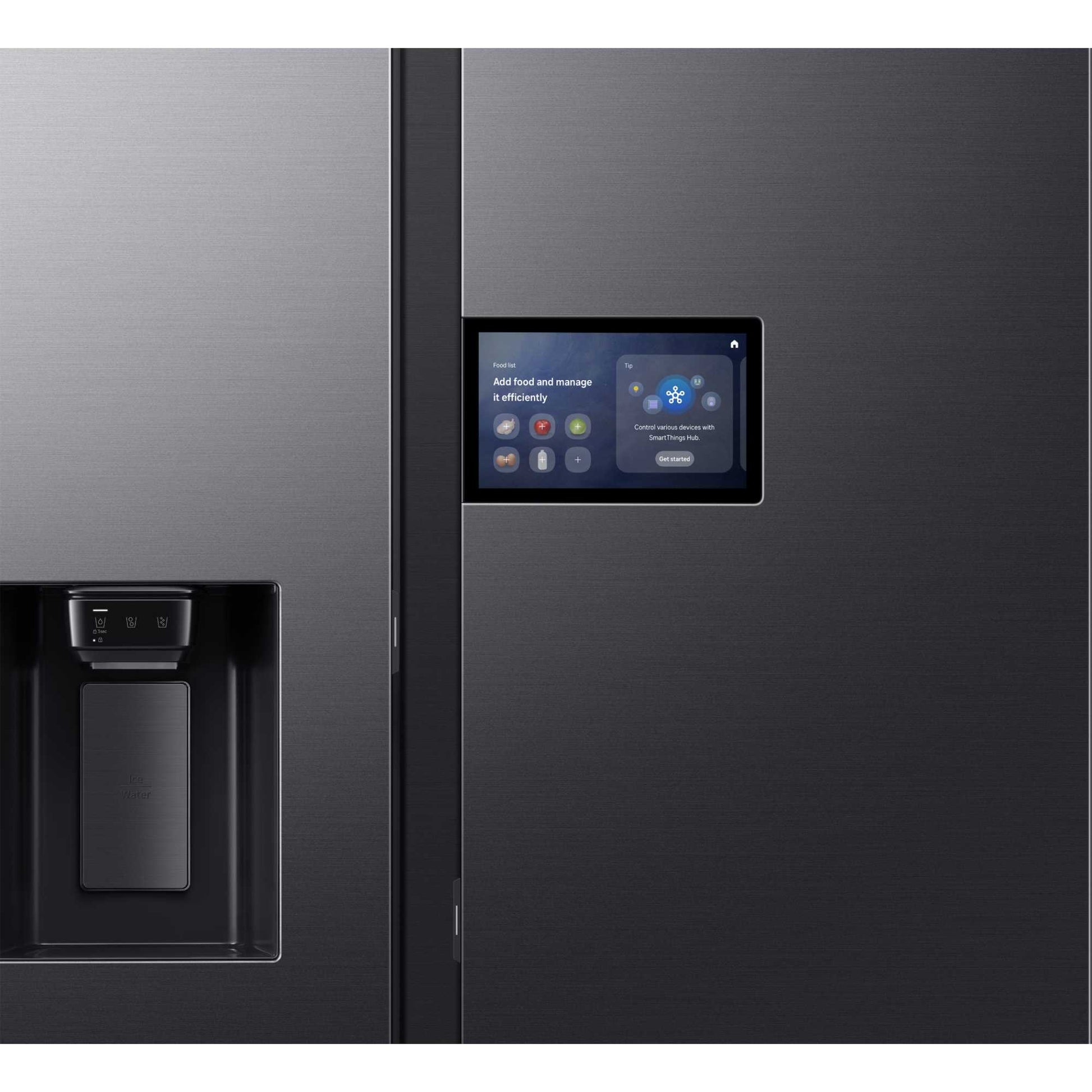 Samsung Family Hub 9" American Style Fridge Freezer 60/40 Total No Frost - Black - RS90F64EEFEU