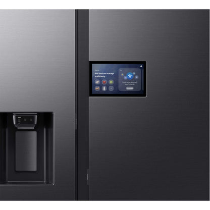 Samsung Family Hub 9" American Style Fridge Freezer 60/40 Total No Frost - Black - RS90F64EEFEU