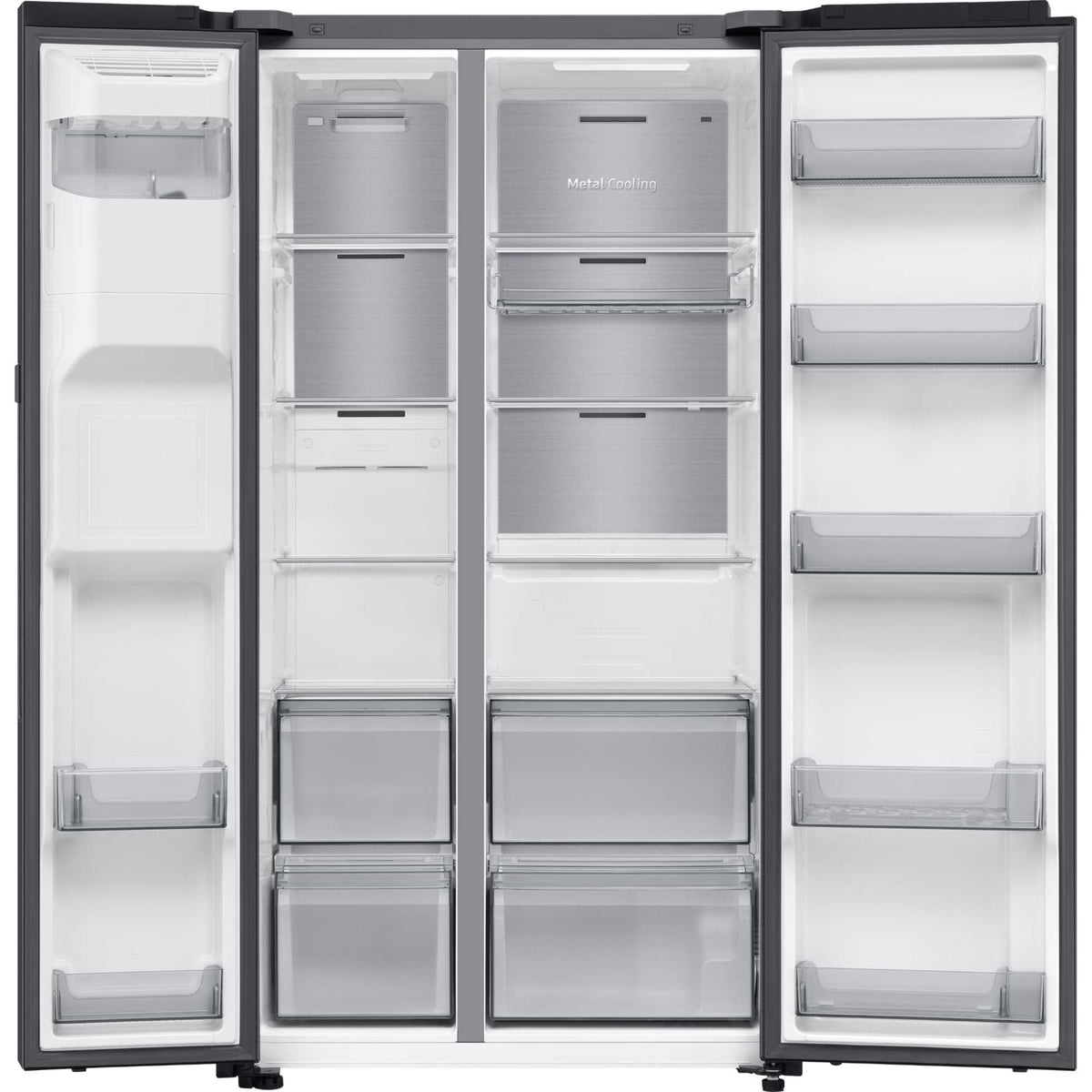Samsung Family Hub 9" American Style Fridge Freezer 60/40 Total No Frost - Black - RS90F64EEFEU