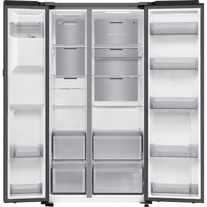 Samsung Family Hub 9" American Style Fridge Freezer 60/40 Total No Frost - Black - RS90F64EEFEU