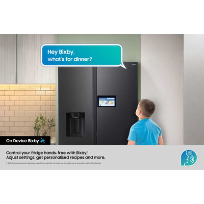 Samsung Family Hub 9" American Style Fridge Freezer 60/40 Total No Frost - Silver - RS90F64EETEU