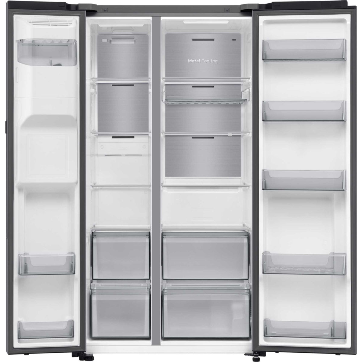 Samsung Family Hub 9" American Style Fridge Freezer 60/40 Total No Frost - Silver - RS90F64EETEU