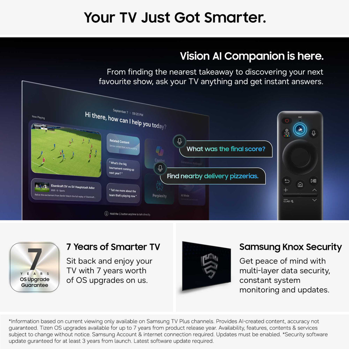 Samsung U8020H 65" 4K Ultra HD Vision AI Smart TV - UE65U8020H