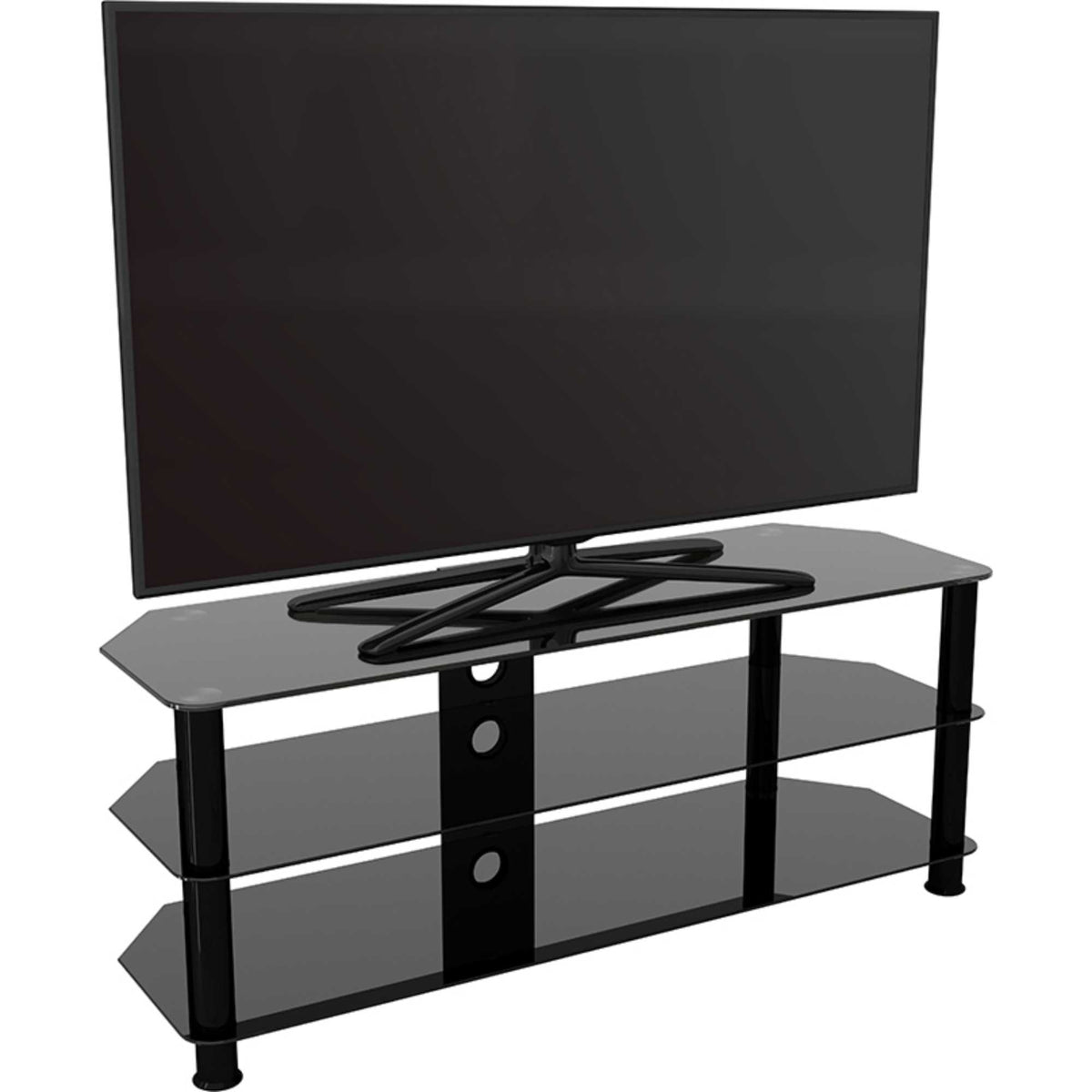 AVF SDC1250CMBB 125cm Glass Corner TV Stand - Black