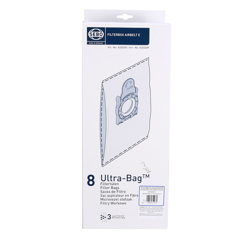 Sebo E Range Vacuum Cleaner Microfibre Bag (Pack of 8)
