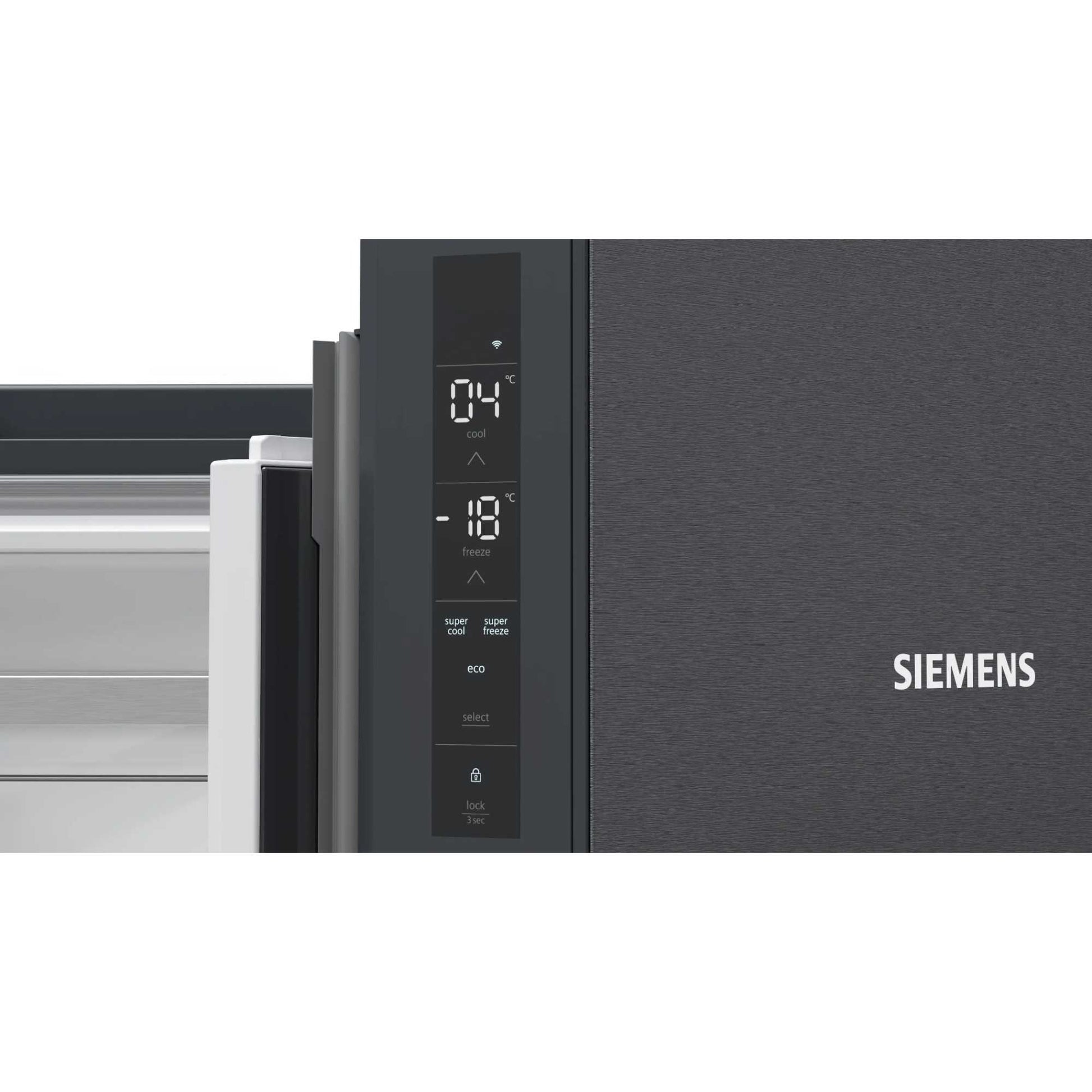 Siemens iQ300 American Style Fridge Freezer 70/30 Total noFrost - Black - KF96NAXEAG
