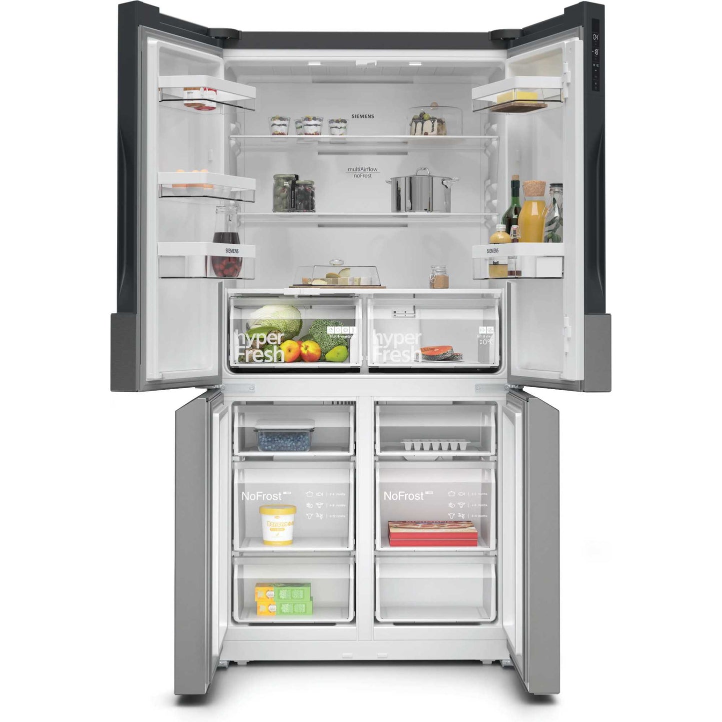 Siemens iQ300 American Style Fridge Freezer 50/50 Total noFrost - Stainless Steel - KF96NVPEAG